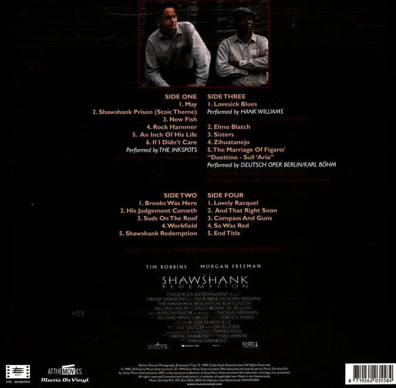 The Shawshank Redemption (Original Motion Picture Soundtrack) (30th Anniversary Black & White Marbled Vinyl)