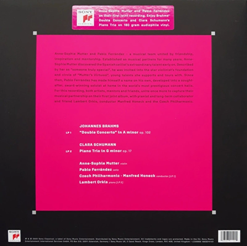 Anne-Sophie Mutter, Pablo Ferrandez, Lambert Orkis, Czech Philharmonic Orchestra, Manfred Honeck – Johannes Brahms / Clara Schumann: Double Concerto / Piano Trio