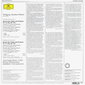 Anne-Sophie Mutter, Berliner Philharmoniker, Herbert Von Karajan – Mozart: Violin Concerto No.3 G-dur (G major) KV 216, No.5 A-dur (A major) KV 219