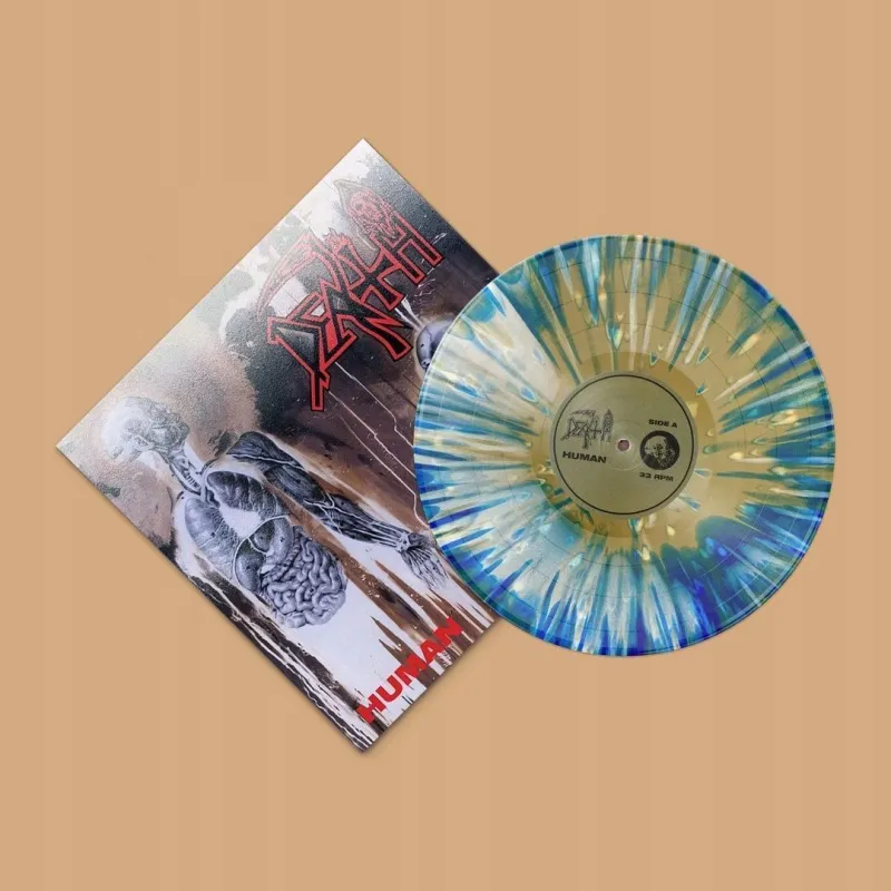 Human (Special Deluxe Edition Custom Tri Color Merge Bone White, Blue Jay & Metallic Gold Splatter Vinyl)