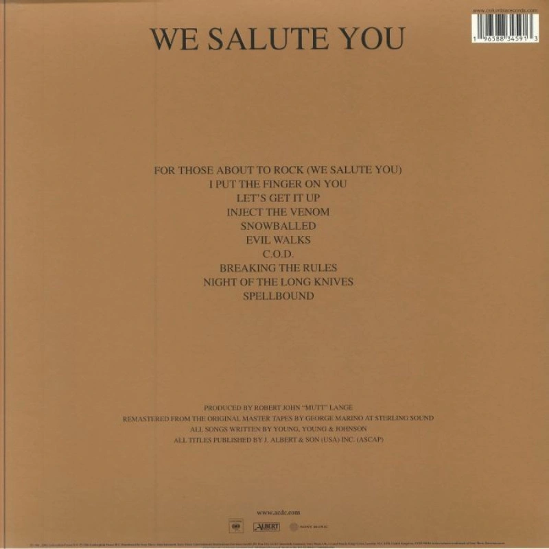  For Those About To Rock (50th Anniversary Special Edition Gold Vinyl) 