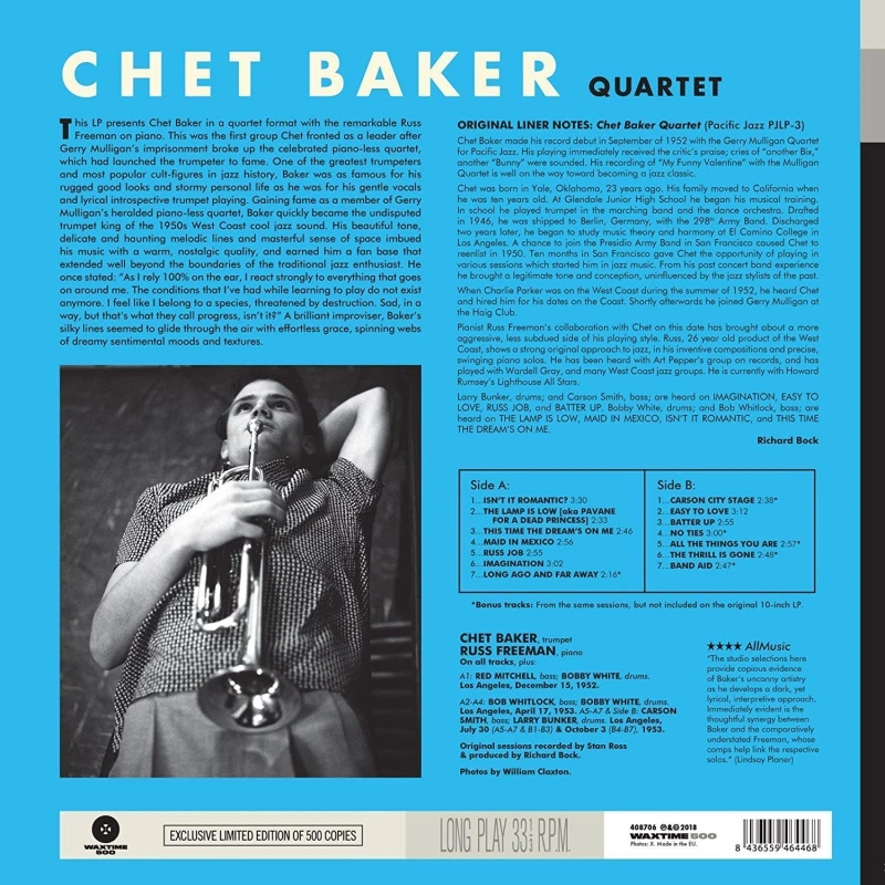 Chet Baker Quartet (Mono) (Audiophile Collector's Edition)