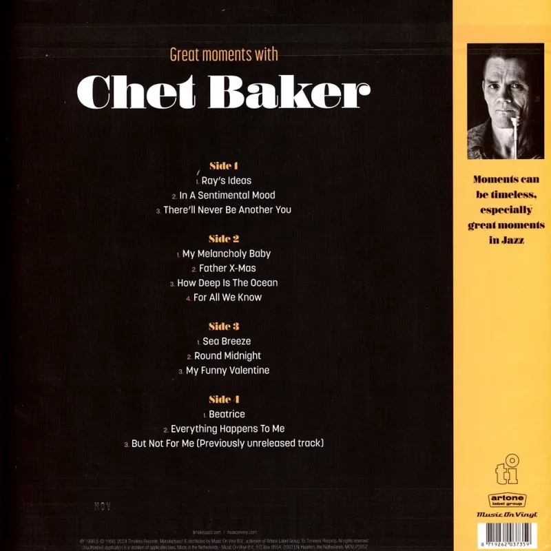 Great Moments With Chet Baker (White Vinyl)