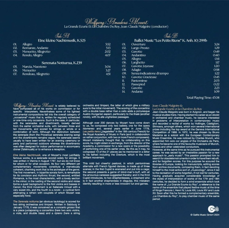 La Grande Ecurie Et La Chambre Du Roy, Jean-Claude Malgoire – Mozart: Eine Kleine Nachtmusik K.525, Serenade No.6 "Serenata Notturna" - K.239, Ballet Music "Les Petits Riens" - K.Ahh10/299b