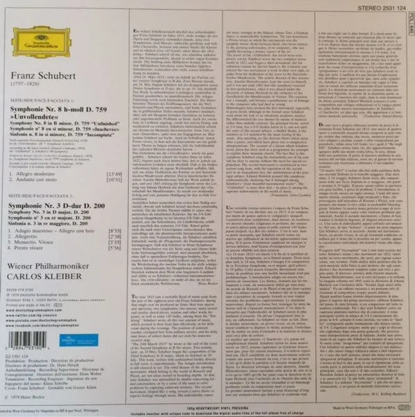 Schubert: Symphonien Nos.3 & 8