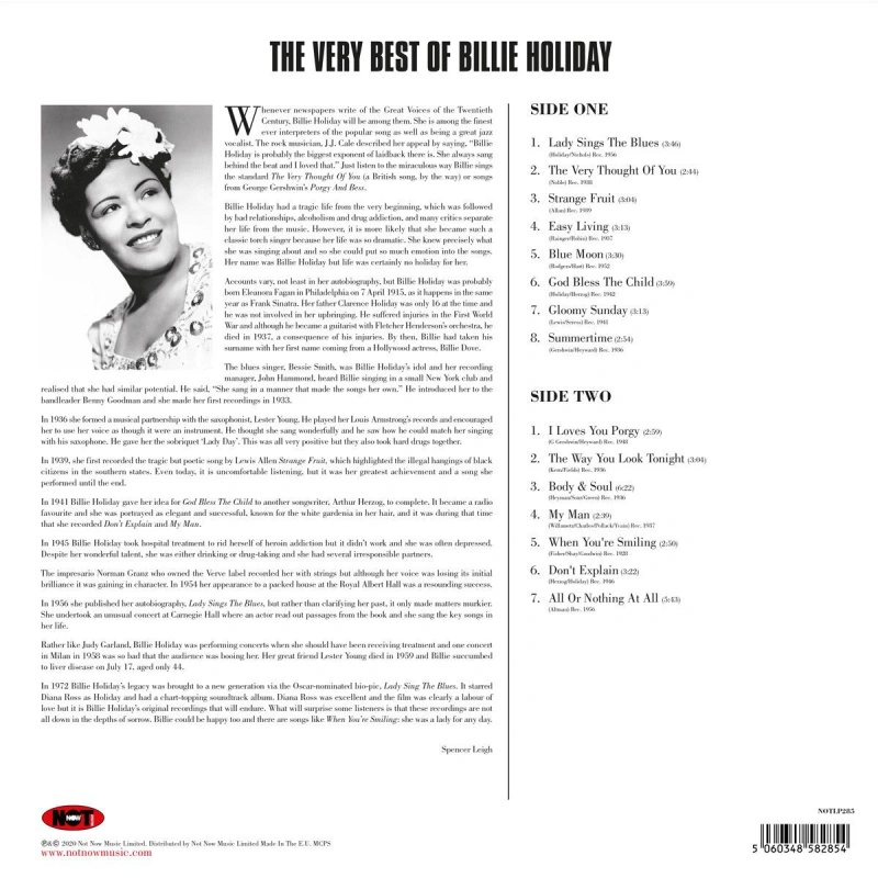 The Very Best Of Billie Holiday (Turquoise Vinyl) 