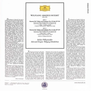Berliner Philharmoniker, Wolfgang Schneiderhan – Mozart: Violinkonzerte Nr.4 D-dur KV 218 / Nr.5 A-dur KV 219