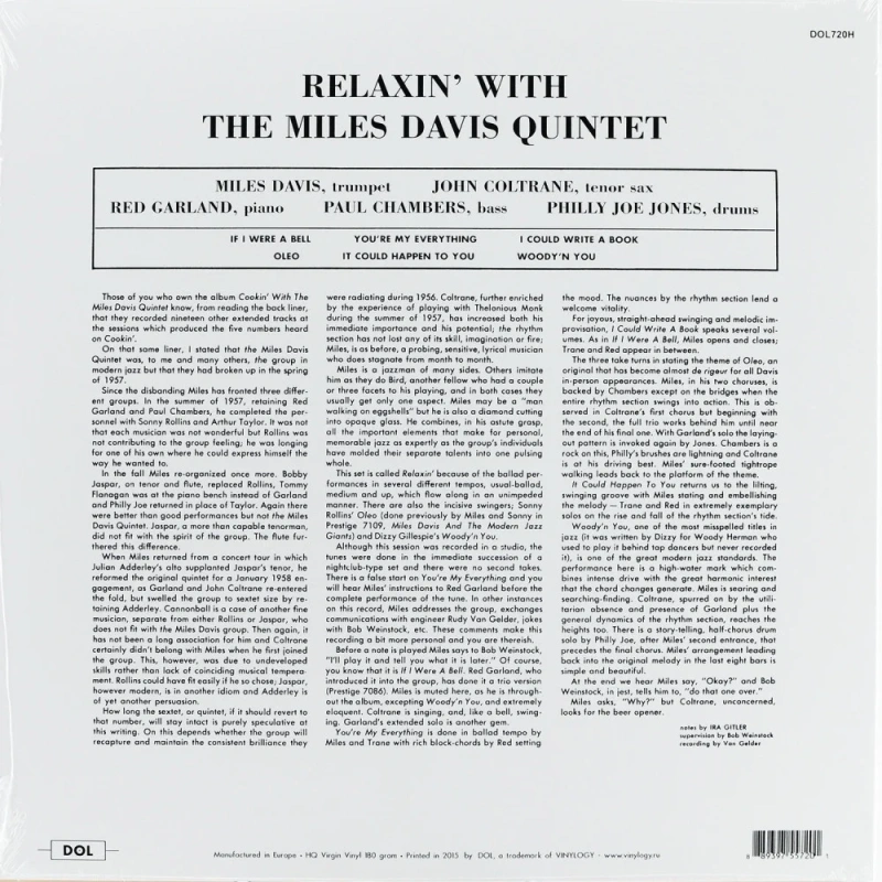 Relaxin' With The Miles Davis Quintet (Mono)