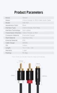 Vention Jack 3,5 mm F/2RCA M - 1м (VAB-R01-S100)