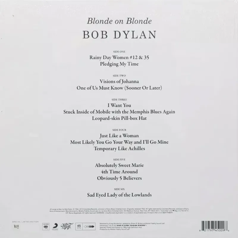Blonde On Blonde (MoFi Special Edition Box Set)