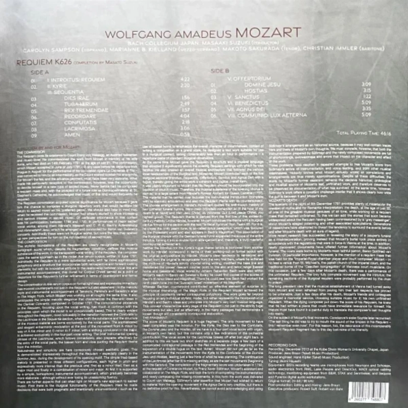 Bach Collegium Japan, Masaaki Suzuki – Mozart: Requiem