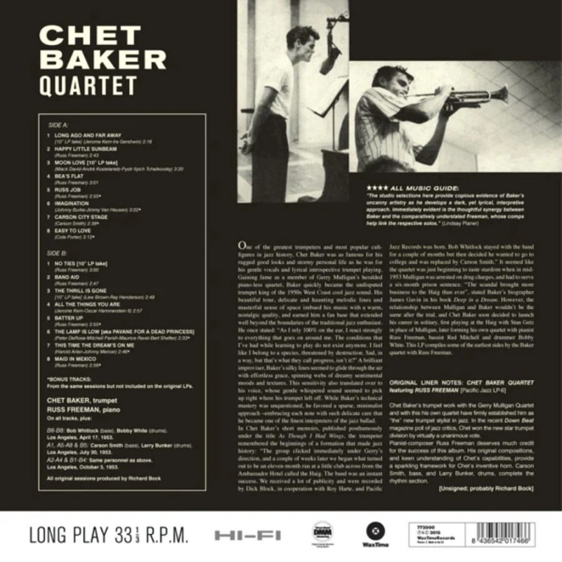 Chet Baker Quartet Featuring Russ Freeman (Mono) (Collector's Edition)
