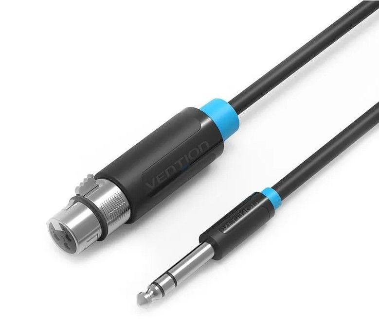 

Профессиональные кабели VENTION, Кабель аудио Jack 6.5 mm M/XLR F - 3м