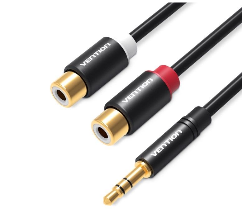 

Кабели miniJack-2RCA VENTION, Переходник-разветвитель гибкий Jack 3.5 mm M/2RCA F