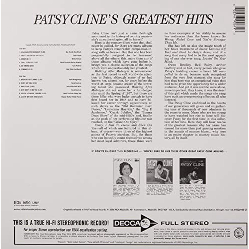 Patsy Cline's Greatest Hits