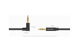 Vention Jack 3,5 mm M/Jack 3,5 mm M, угол 90 - 1,5м, черный BAKBG-T
