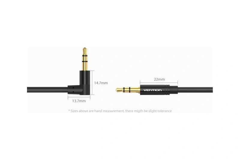 Vention Jack 3,5 mm M/Jack 3,5 mm M, угол 90 - 1,5м, черный BAKBG-T
