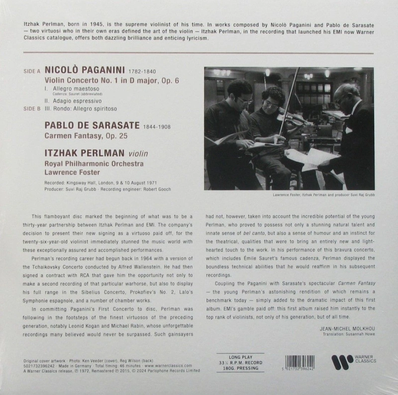 Paganini: Violin Concerto No. 1 / Sarasate: Carmen Fantasy