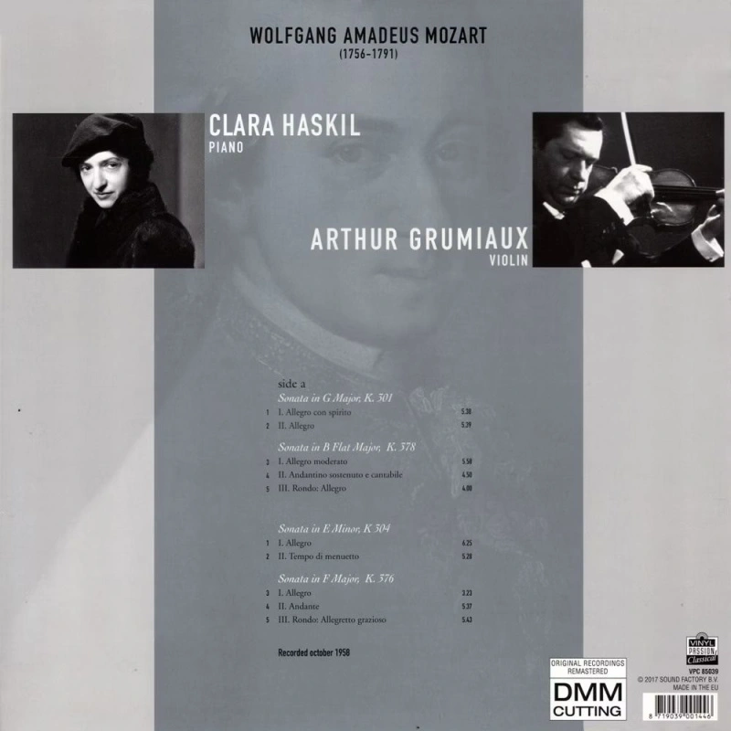 Clara Haskil, Arthur Grumiaux – Mozart: Sonatas For Piano & Violin (Mono)