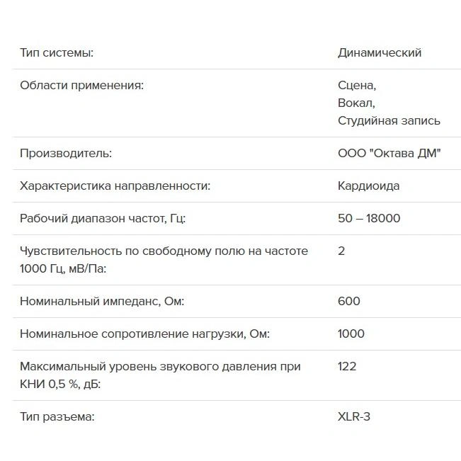 Вокальный микрофон Октава МД-307