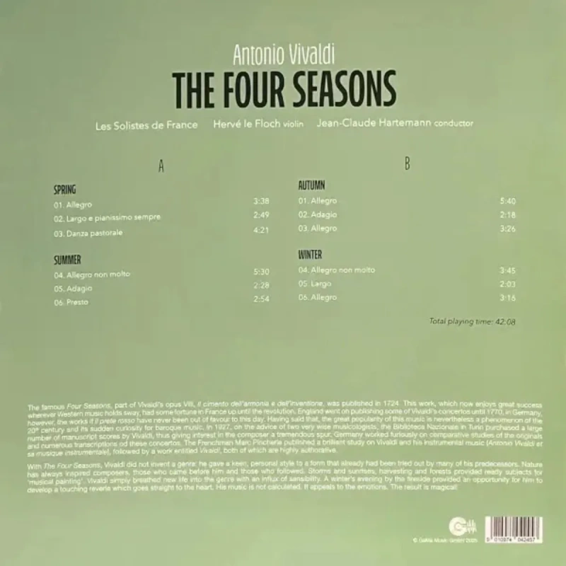 Solistes De France, Jean-Claude Hartemann  – The Four Seasons