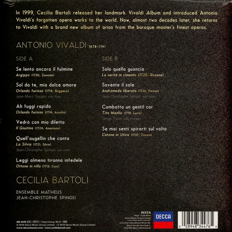 Cecilia Bartoli, Ensemble Matheus, Jean-Christophe Spinosi – Vivaldi: Antonio Vivaldi