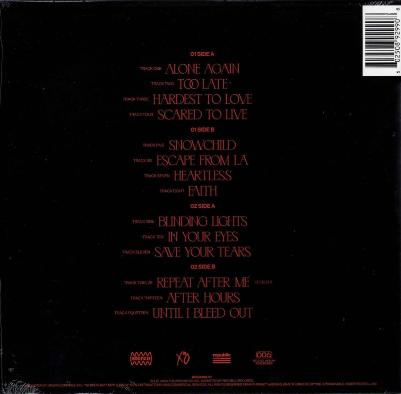 After Hours (Clear with Blood Red Splatter Vinyl)
