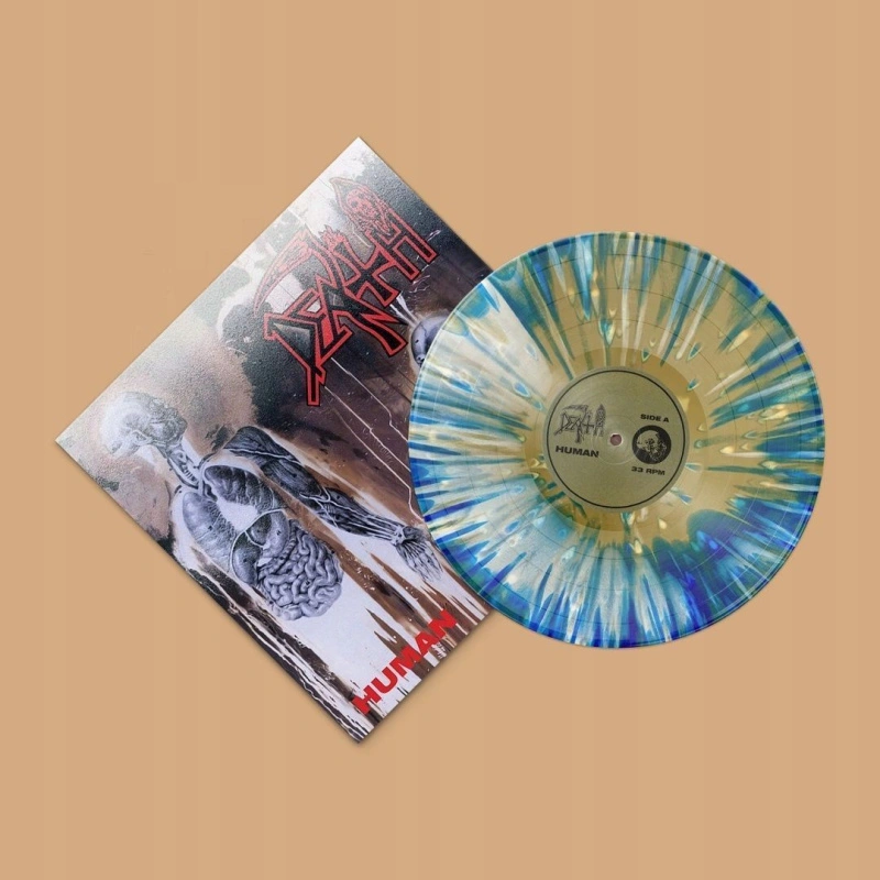 Human (Special Deluxe Edition Custom Tri Color Merge Bone White, Blue Jay & Metallic Gold Splatter Vinyl)