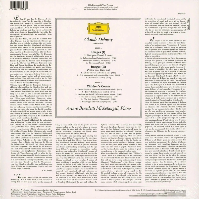 Arturo Benedetti Michelangeli – Debussy: Images 1&2 / Children's Corner (LP)