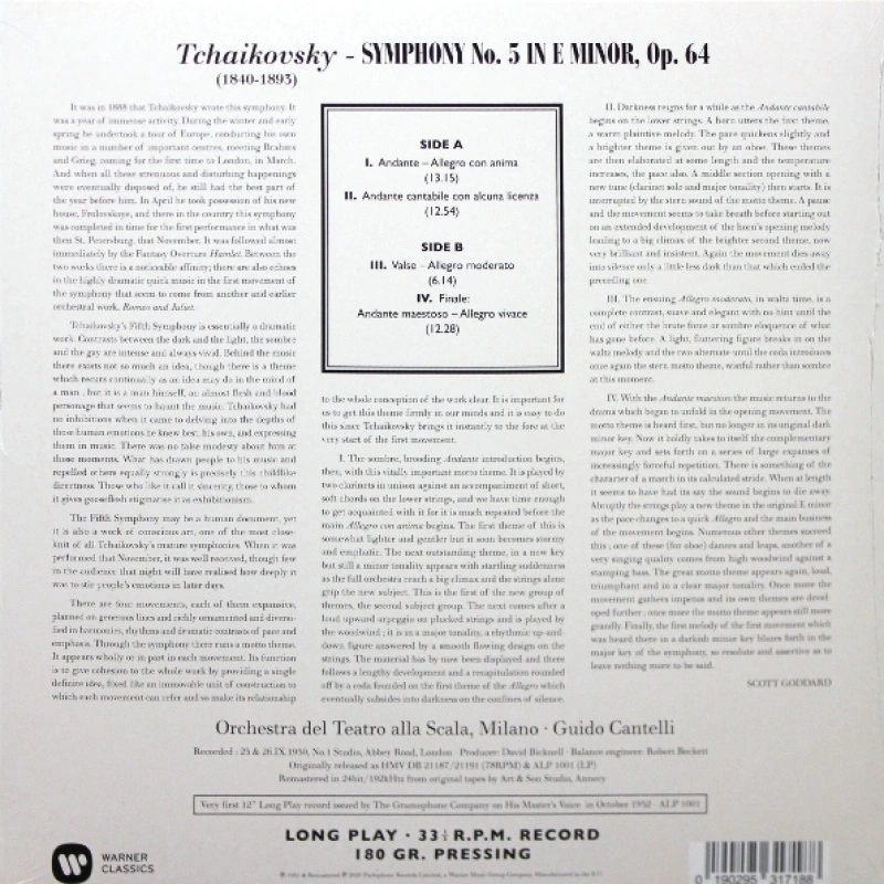 Guido Cantelli, Orchestra Del Teatro Alla Scala: Symphony No.5 In E Minor
