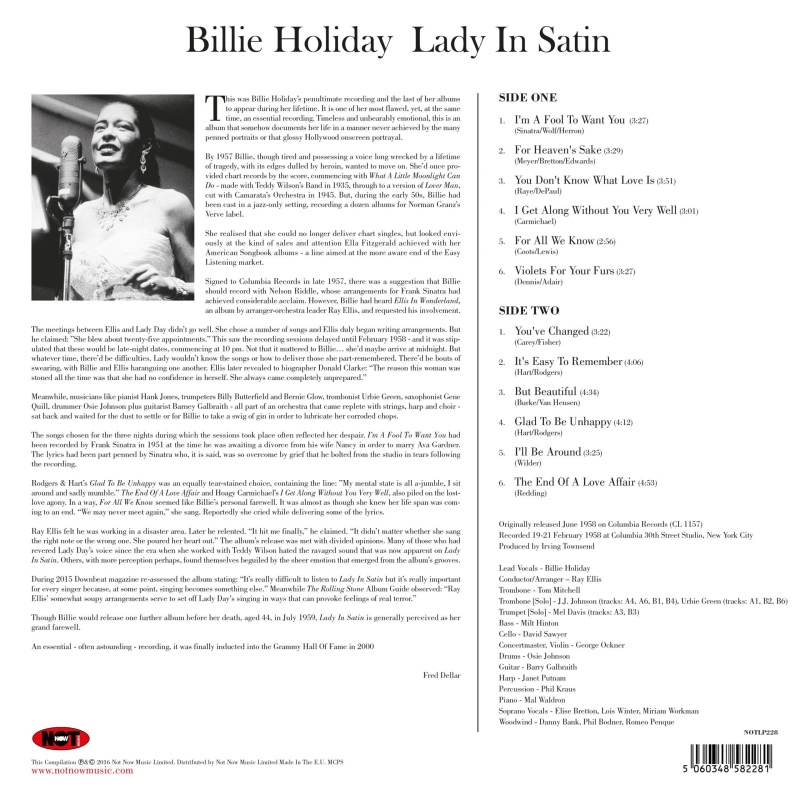 Lady In Satin (Alternative Cover Clear Vinyl)