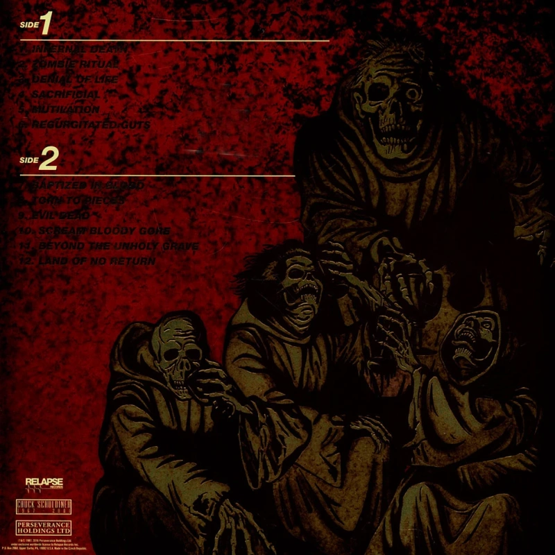 Scream Bloody Gore (Special Deluxe Edition Neon Violet, Bone White & Red Custom Tri-Color Merge With Red, Violet & Cyan Blue Splatter Vinyl)