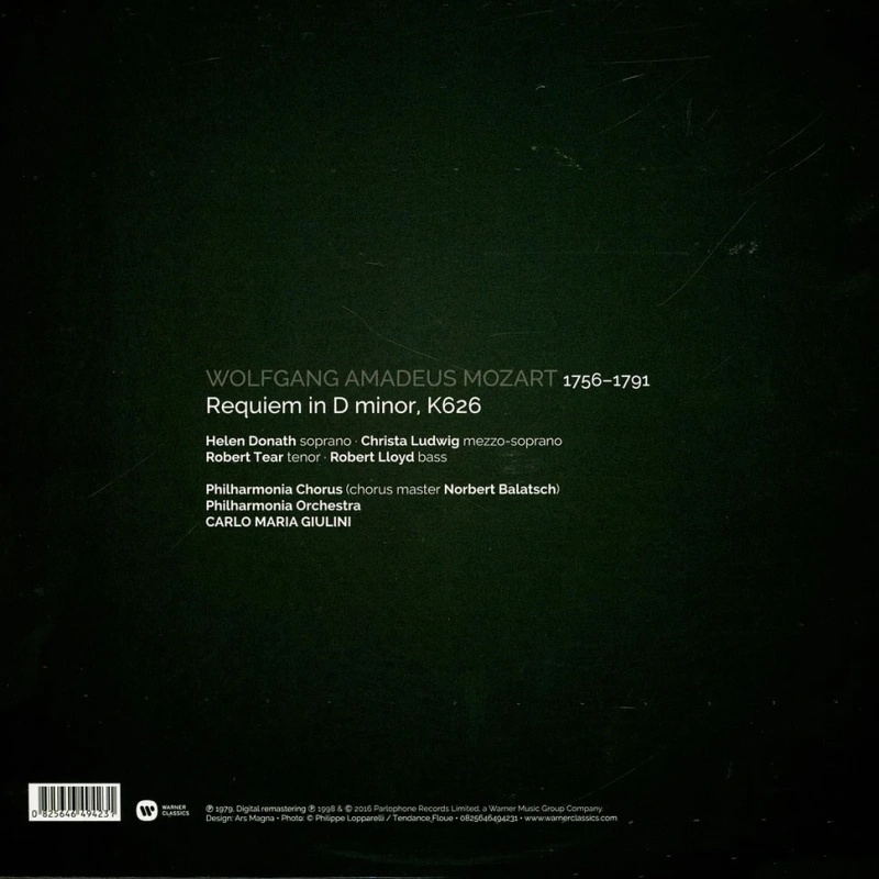 Carlo Maria Giulini, Philharmonia Orchestra, Philharmonia Chorus – Mozart: Requiem In D Minor, K626