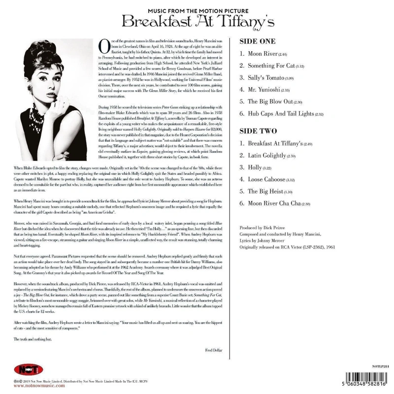 Henry Mancini - Breakfast At Tiffany's (Coloured)