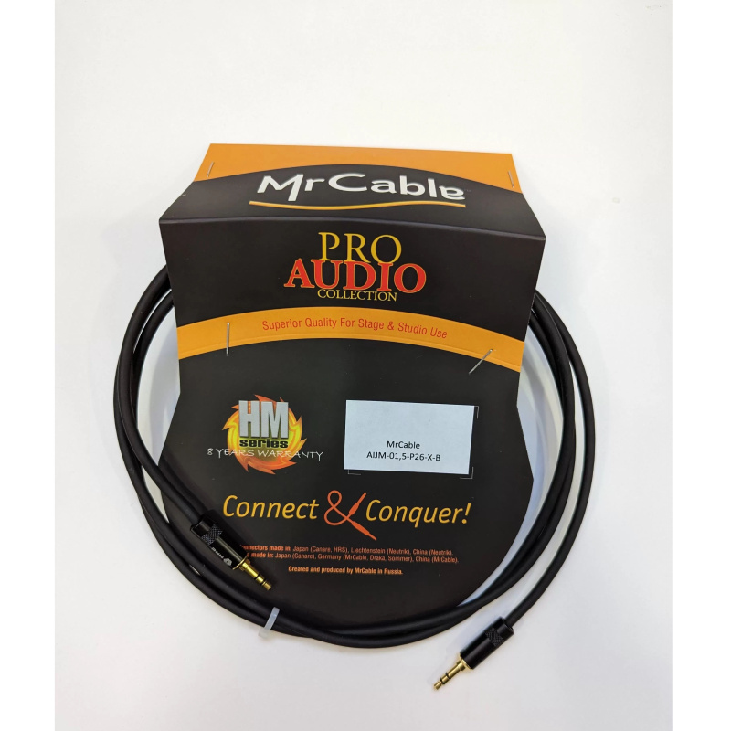 MrCable AIJM-01.5-P26-X-B Jack 3.5 stereo штекер > Jack 3.5 stereo штекер 1.5м