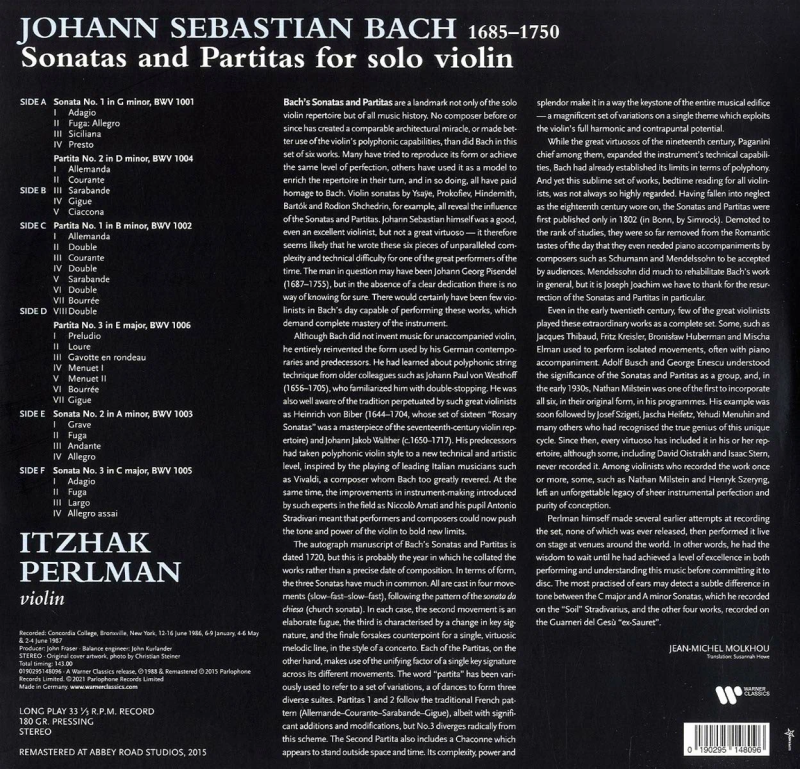 Itzhak Perlman: Sonaten Und Partiten