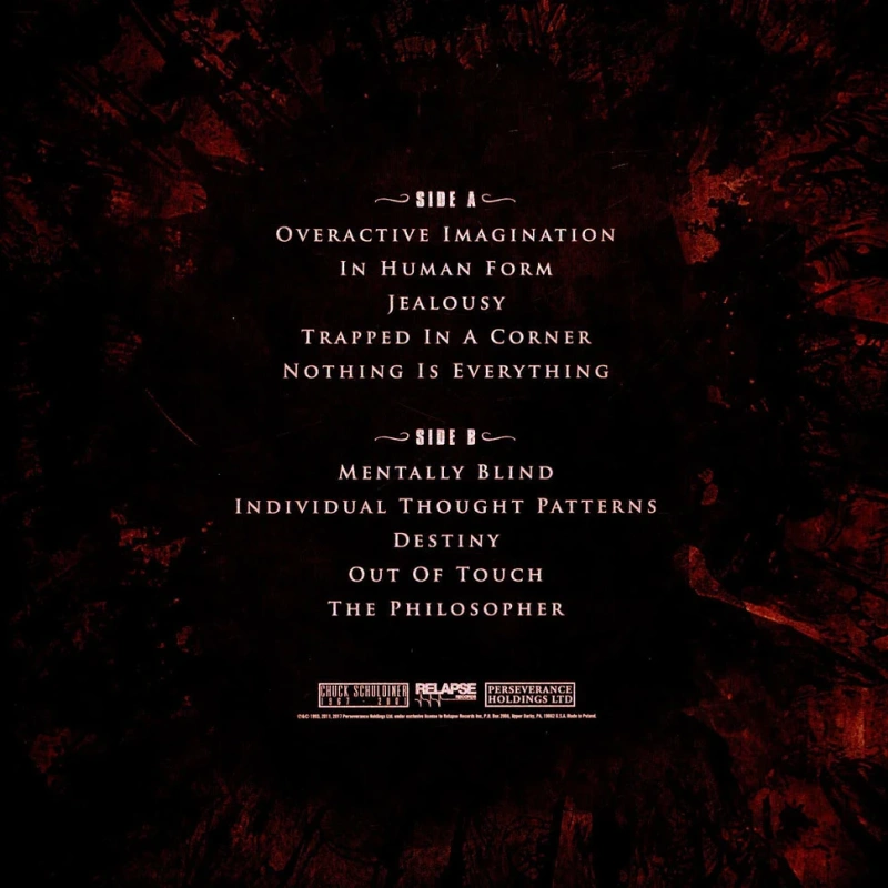 Individual Thought Patterns (Special Deluxe Edition Custom Tri-Color Merge Hot Pink, Bone White & Red with Black, Gold & Brown Splatter Vinyl)