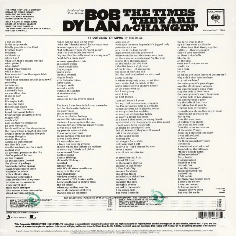 The Times They Are A-Changin' (Mono)