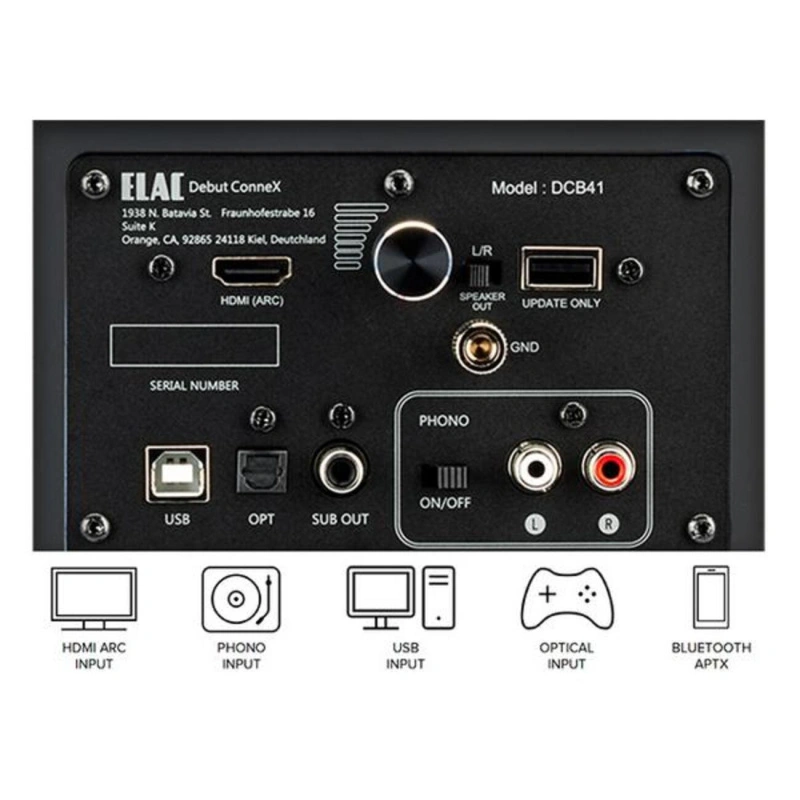 ELAC Debut ConneX DCB41 Walnut