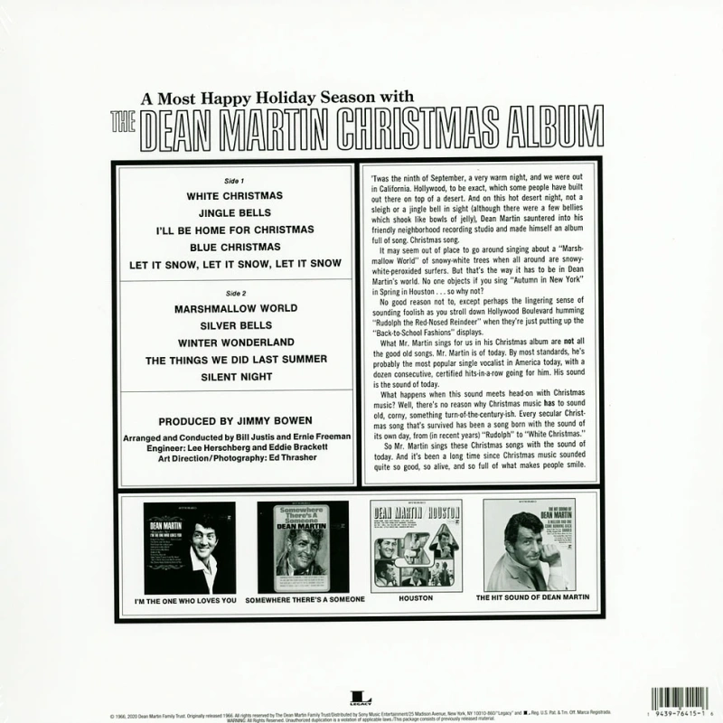 The Dean Martin Christmas Album (Red Vinyl) 