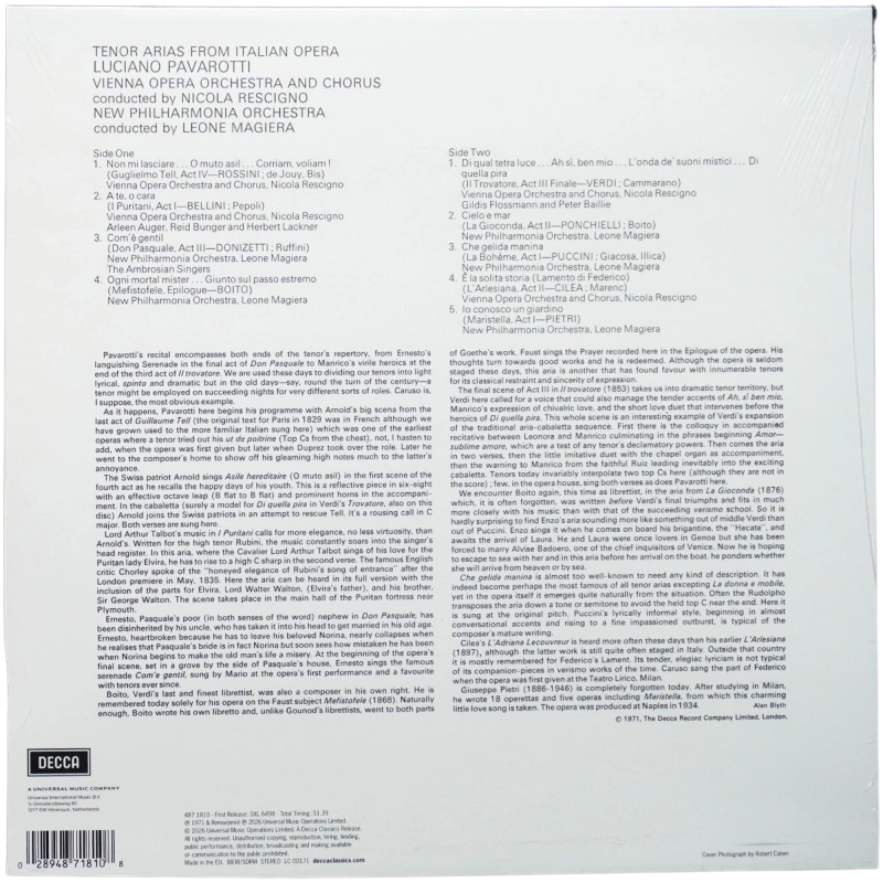 Wiener Opernorchester – Tenor Arias from Italian Opera