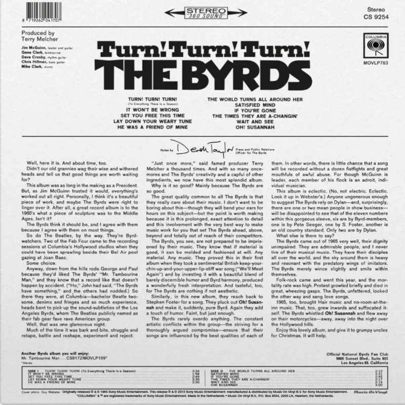 Turn! Turn! Turn! (60th Anniversary Blue Vinyl)