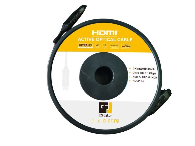 Кабель Digis DSM-CH10-AOC, HDMI-HDMI 2.0, оптический (AOC), 10 метров