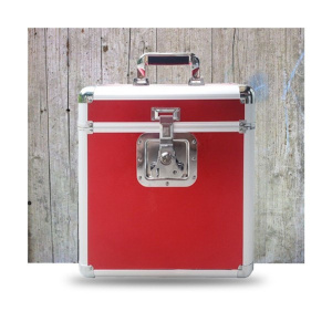 Rock On Wall Aluminium Flight Case for 25 LPS Red