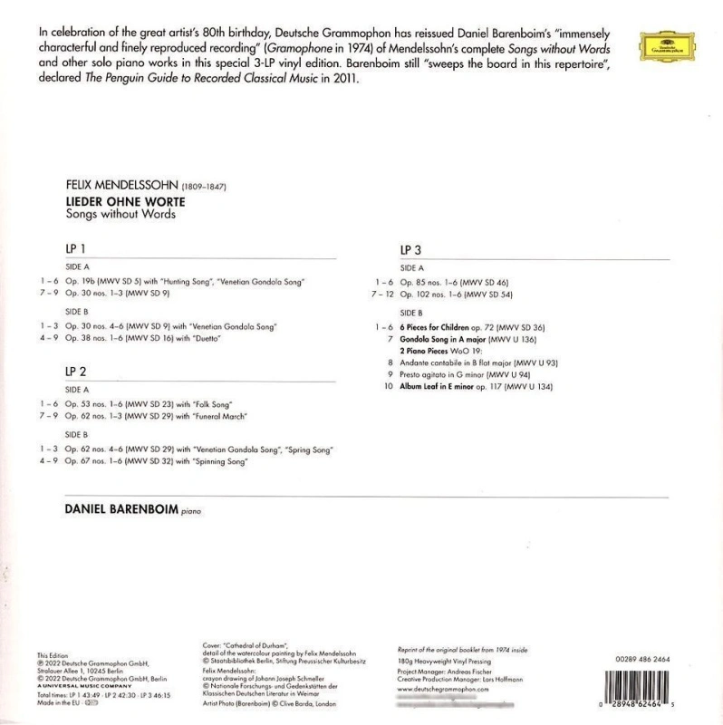 Daniel Barenboim – Mendelssohn: Lieder Ohne Worte (Songs Without Words)