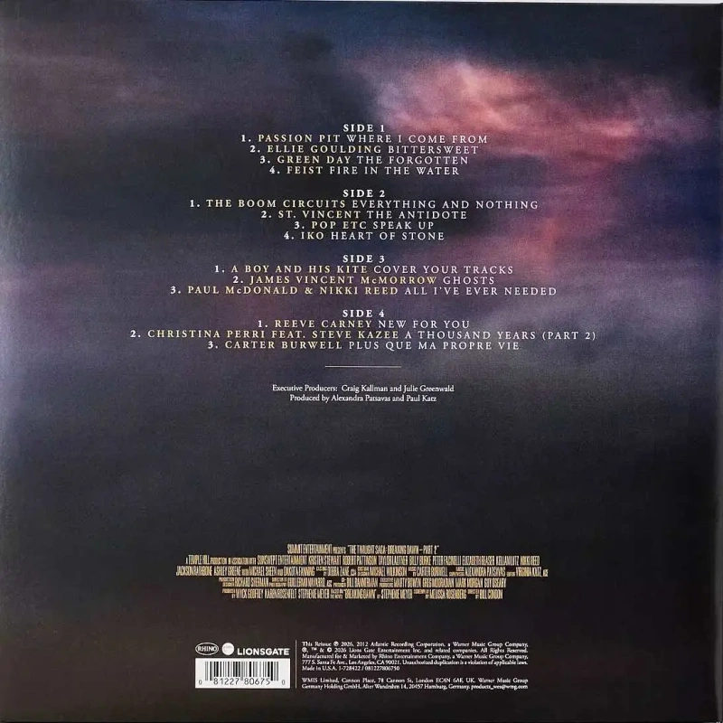 The Twilight Saga: Breaking Dawn - Part 2 (Original Motion Picture Soundtrack) (Urban Outfitters Exclusive Purple With Green Splatter Vinyl)